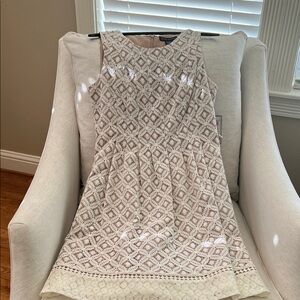 Jessica Howard Geometric Lace Sleeveless Top - Cream